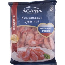 Креветки AGAMA Камчатские варено-мороженые неразделанные, 800г, Россия, 800 г