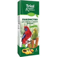 Купить Лакомство для мелких и средних попугаев TRIOL с фруктами, 80г, Россия, 80 г в Ленте