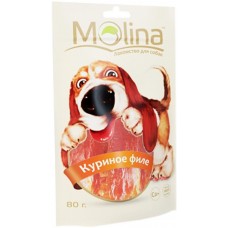 Купить Лакомство для собак MOLINA Куриное филе, 80г, Китай, 80 г в Ленте