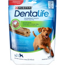 Купить Лакомство для взрослых собак PURINA Dentalife уход за полостью рта, для крупных пород, 142г, Россия, 142 г в Ленте