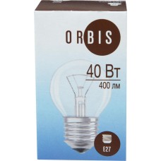 Лампа накал. ORBIS Шар 40W Е27 прозрачная, Россия