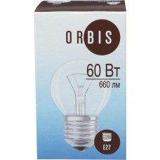 Лампа накал. ORBIS Шар 60W Е27 прозрачная, Россия