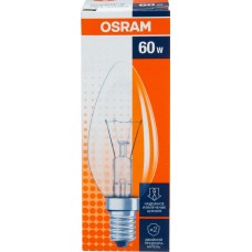 Лампа накал. OSRAM Свеча 60W Е14 прозрачная, Россия