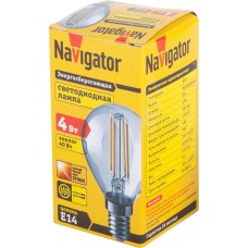 Купить Лампа NAVIGATOR Filament Шарик,4Вт,E14, Китай в Ленте