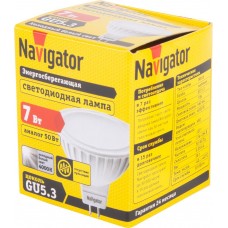 Купить Лампа NAVIGATOR MR16,7Вт,GU5.3,холодный свет, Китай в Ленте