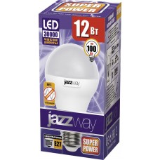 Купить Лампа светодиодная JAZZWAY 12Вт E27, матовая, теплый свет, груша, Китай в Ленте