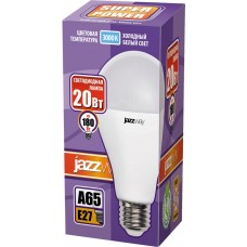 Купить Лампа светодиодная JAZZWAY 20Вт E27, холодный свет, груша, Китай в Ленте