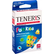 Лейкопластырь бактерицидный TENERIS Fun Kids с рисунками 5,6х1,9см, 20шт, Великобритания, 20 шт