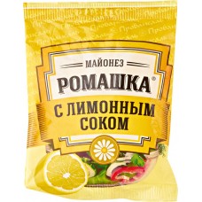 Купить Майонез РОМАШКА с лимонным соком 52% пак, Россия, 220 г в Ленте