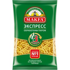 Макароны MAKFA Экспресс Спиральки высший сорт, 400г, Россия, 400 г