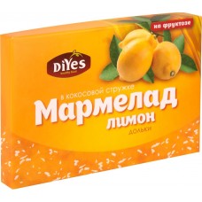Мармелад ДИYES дольки лимонные, на фруктозе, 240г, Россия, 240 г