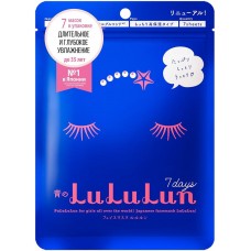 Маска для лица LULULUN Face Mask Blue для глубокого увлажнения, 7шт, Япония, 130 г
