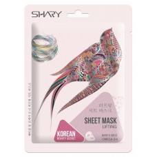 Маска тканевая для лица SHARY Экстракт ласточкиного гнезда и Омега-3-6, 25г, Корея, 25 г