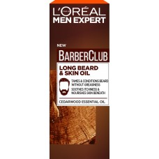 Масло для длинной бороды L'OREAL Men Expert Barber Club смягчающее, с маслом кедрового дерева, 30мл, Германия, 30 мл