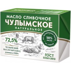 Масло сладкосливочное ЧУЛЫМСКОЕ Крестьянское 72,5% высший сорт, без змж, 180г, Россия, 180 г