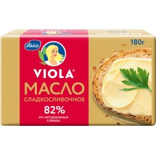 Купить Масло сладкосливочное VIOLA 82%, без змж, 180г, Россия, 180 г в Ленте