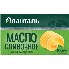 Масло сливочное АЛАНТАЛЬ Традиционное 82,5%, без змж, 180г, Россия, 180 г