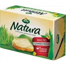 Масло сливочное ARLA NATURA 82%, без змж, 160г, Россия, 160 г