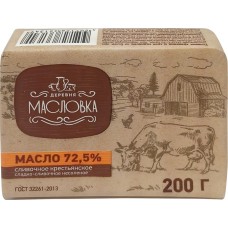 Купить Масло сливочное ДЕРЕВНЯ МАСЛОВКА Традиционное 72,5%, без змж, 200г, Россия, 200 г в Ленте