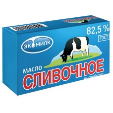 Купить Масло сливочное ЭКОМИЛК несоленое 82,5%, без змж, 450г, Россия, 450 г в Ленте