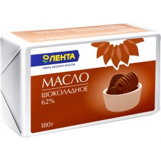 Купить Масло сливочное ЛЕНТА Шоколадное 62%, без змж, 180г, Россия, 180 г в Ленте