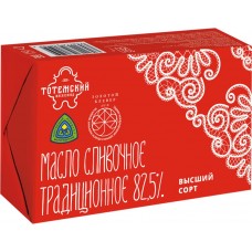 Масло сливочное ТОТЕМСКИЙ Традиционное 82,5% высший сорт, без змж, 180г, Россия, 180 г