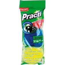 Мочалка для посуды PACLAN Practi пластик Арт. 408230, 3шт, Китай, 3 шт