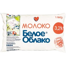 Молоко БЕЛОЕ ОБЛАКО паст. 3,2% п/п без змж, Россия, 1000 г