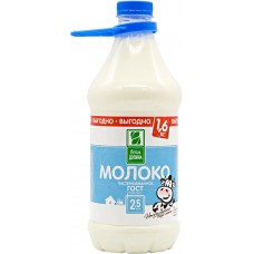 Молоко пастеризованное БЕЛАЯ ДОЛИНА 2,5%, без змж, 1600г, Россия, 1600 г