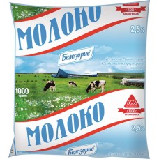 Молоко пастеризованное БЕЛОЗОРИЕ 2,5%, без змж, 1000мл, Россия, 1000 мл