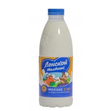 Купить Молоко пастеризованное ДОНСКОЙ МОЛОЧНИК 2,5% ГОСТ, без змж, 930мл, Россия, 930 мл в Ленте