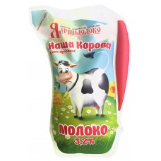 Купить Молоко пастеризованное НАША КОРОВА 3,2%, без змж, 900г, Россия, 900 г в Ленте
