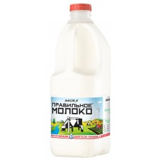 Купить Молоко пастеризованное ПРАВИЛЬНОЕ 3,2–4%, без змж, 2000мл, Россия, 2000 мл в Ленте