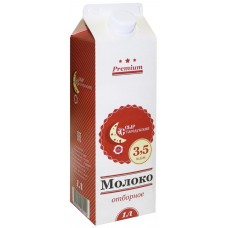 Молоко пастеризованное PREMIUM 3,5%, без змж, 1000мл, Россия, 1000 мл