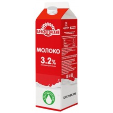 Молоко пастеризованное ТМ КРАСНОГОРСКИЙ 3,2% ГОСТ, без змж, 900мл, Россия, 900 мл