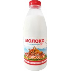 Молоко пастеризованное ВАСЬКОВО 3% ГОСТ, без змж, 930г, Россия, 930 г
