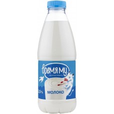 Молоко пастеризованное ВРЕМЯ МУ 2,5%, без змж, 900г, Россия, 900 г