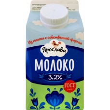 Молоко пастеризованное ЯРОСЛАВА 3,2%, без змж, 450г, Россия, 450 г