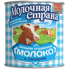 Молоко сгущенное МОЛОЧНАЯ СТРАНА без ЗМЖ, 380г, Россия, 380 г
