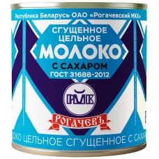 Молоко сгущенное РОГАЧЕВ цельное с сахаром 8,5%, без змж, 380г, Беларусь, 380 г