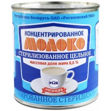 Молоко стерилизованное концентрированное РОГАЧЕВ цельное 8,6%, без змж, 300г, Беларусь, 300 г