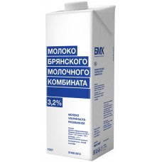 Молоко ультрапастеризованное БМК 3,2%, без змж, 975мл, Россия, 975 мл