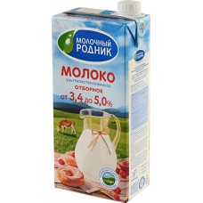 Молоко ультрапастеризованное МОЛОЧНЫЙ РОДНИК 3,4–5%, без змж, 970мл, Россия, 970 мл
