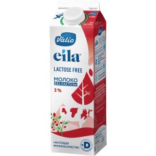 Молоко ультрапастеризованное VALIO Eila безлактозное 3%, без змж, 1000мл, Финляндия, 1000 мл