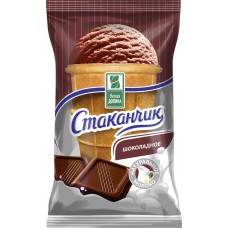 Мороженое БЕЛАЯ ДОЛИНА Пломбир шоколадный, без змж, вафельный стаканчик, 80г, Россия, 80 г