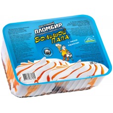 Мороженое БОЛЬШОЙ ПАПА Пломбир с мягкой карамелью, без змж, ванна, 450г, Россия, 450 г