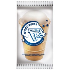 Мороженое ФАБРИКА ГРЕЗ Ванильное 3,5%, с змж, вафельный стаканчик, 70г, Россия, 70 г