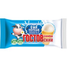 Мороженое ГОСТОВСКИЙ Пломбир ванильный, без змж, вафельный стаканчик, 90г, Россия, 90 г