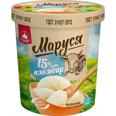 Мороженое МАРУСЯ пломбир ванильный ведро без змж, Россия, 380 г
