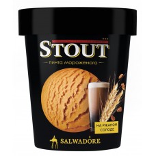 Мороженое SALWADORE Stout, сливочное с экстрактом ржаного солода 10%, без змж, картонное ведро, 260г, Россия, 260 г